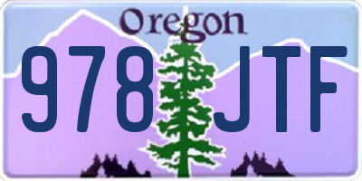 OR license plate 978JTF