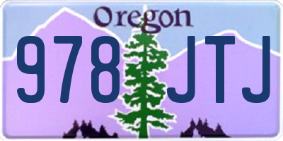 OR license plate 978JTJ
