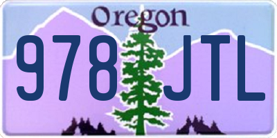 OR license plate 978JTL