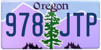 OR license plate 978JTP