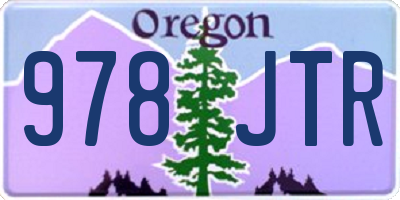 OR license plate 978JTR