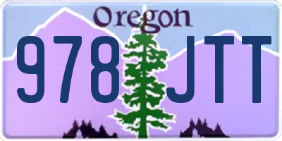 OR license plate 978JTT