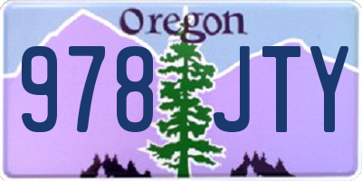 OR license plate 978JTY