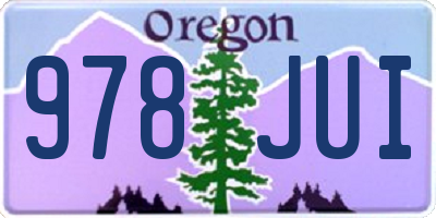 OR license plate 978JUI