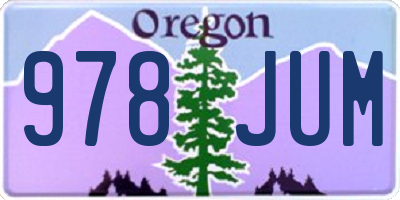 OR license plate 978JUM