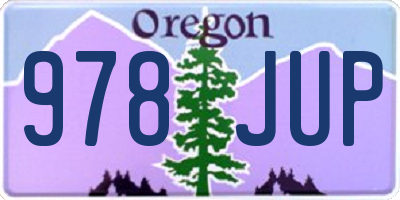 OR license plate 978JUP