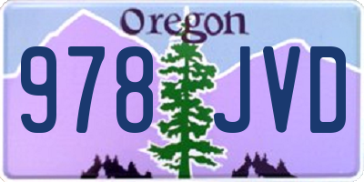 OR license plate 978JVD
