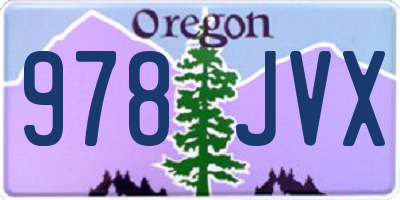 OR license plate 978JVX