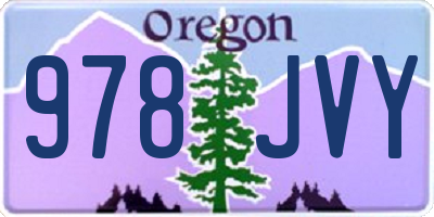 OR license plate 978JVY