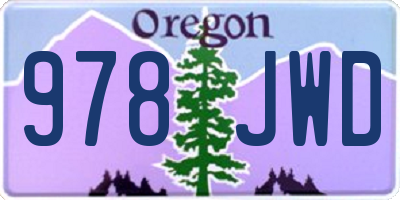 OR license plate 978JWD