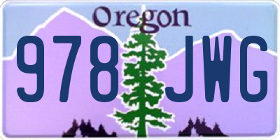 OR license plate 978JWG