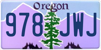 OR license plate 978JWJ