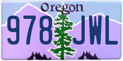 OR license plate 978JWL