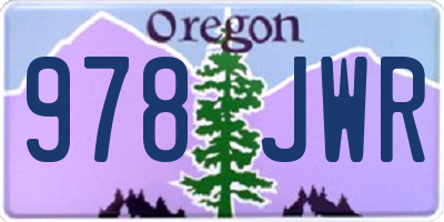 OR license plate 978JWR