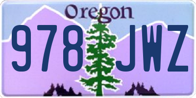 OR license plate 978JWZ