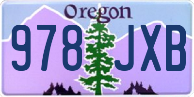 OR license plate 978JXB