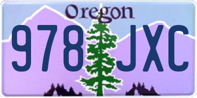 OR license plate 978JXC