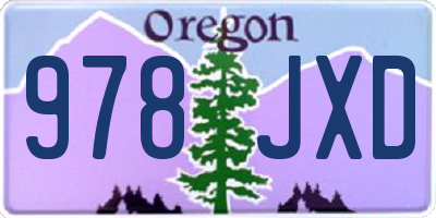 OR license plate 978JXD