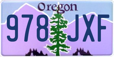 OR license plate 978JXF