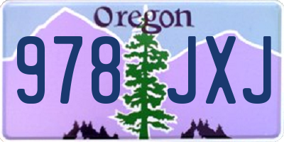 OR license plate 978JXJ