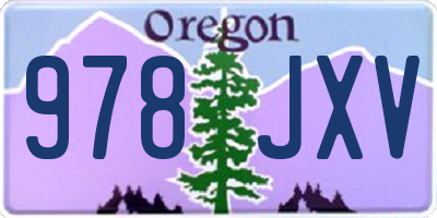 OR license plate 978JXV