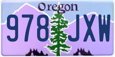 OR license plate 978JXW