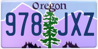 OR license plate 978JXZ