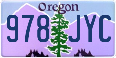 OR license plate 978JYC