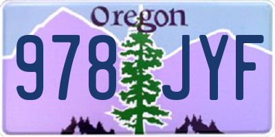 OR license plate 978JYF