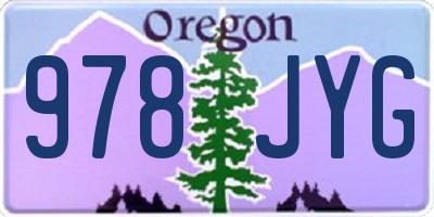 OR license plate 978JYG