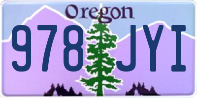 OR license plate 978JYI