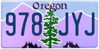 OR license plate 978JYJ