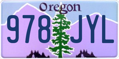 OR license plate 978JYL