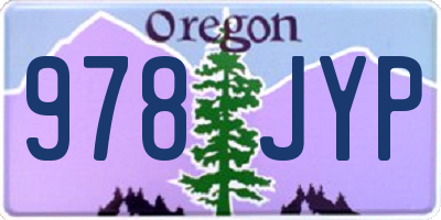 OR license plate 978JYP