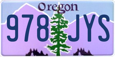 OR license plate 978JYS