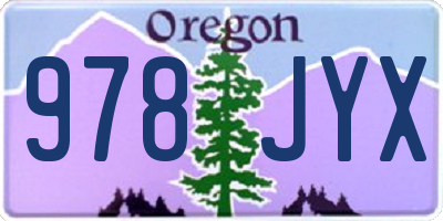 OR license plate 978JYX