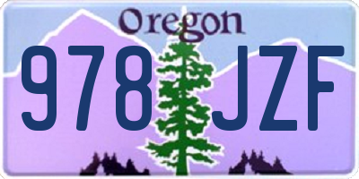 OR license plate 978JZF