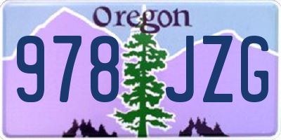 OR license plate 978JZG
