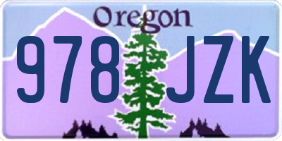 OR license plate 978JZK