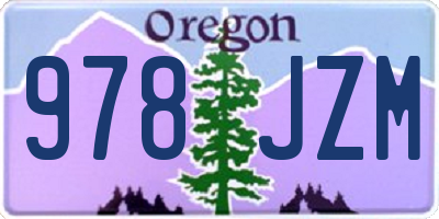 OR license plate 978JZM