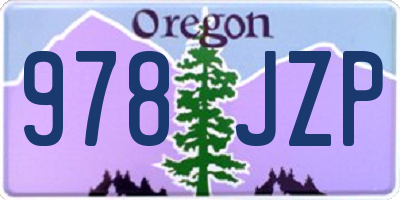 OR license plate 978JZP