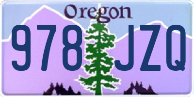 OR license plate 978JZQ