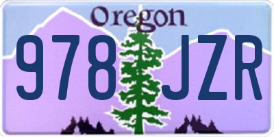 OR license plate 978JZR