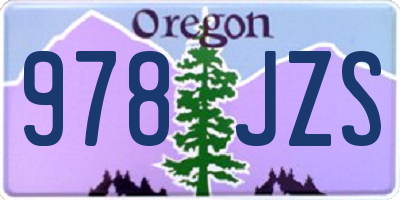 OR license plate 978JZS