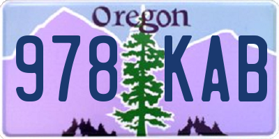 OR license plate 978KAB