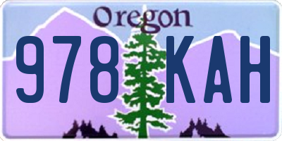 OR license plate 978KAH