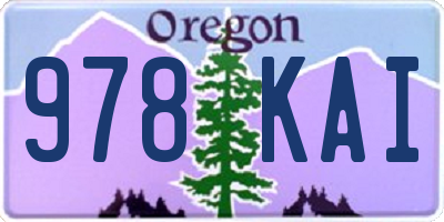 OR license plate 978KAI