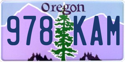 OR license plate 978KAM