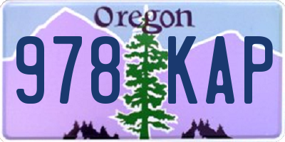 OR license plate 978KAP