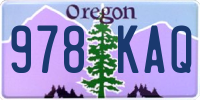 OR license plate 978KAQ